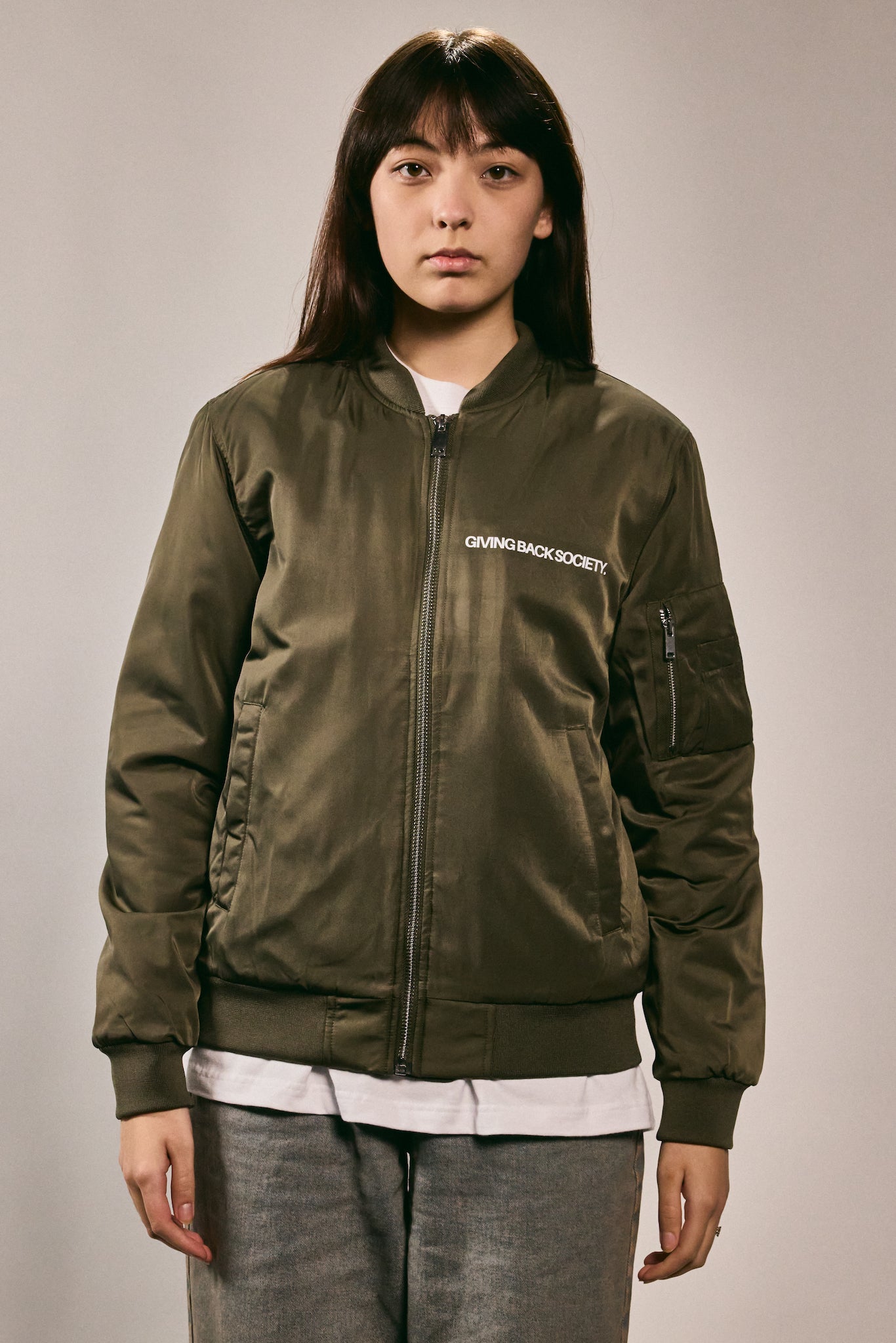 Unisex Bomberjacke "NOT FOR PROFIT." khaki
