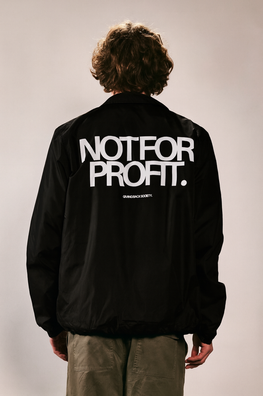 Unisex Coachjacke "NOT FOR PROFIT." black