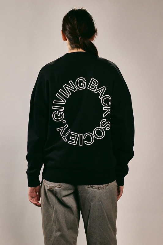 Unisex Crewneck "Giving Back Society." black