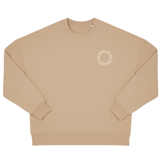 Unisex Crewneck "Giving Back Society." beige
